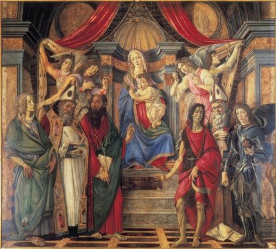 Enthroned Madonna with Child, Angels, and Saints by Sandro Botticelli